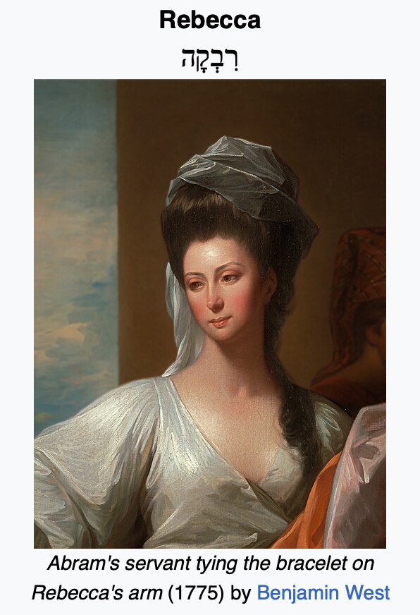 Imagined period portrait of Rebekah